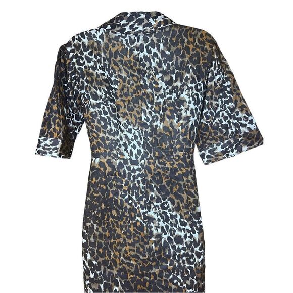 Veronica Beard Seki Printed Linen Dress in Brown Multi NWT Size 0 - Picture 7 of 10